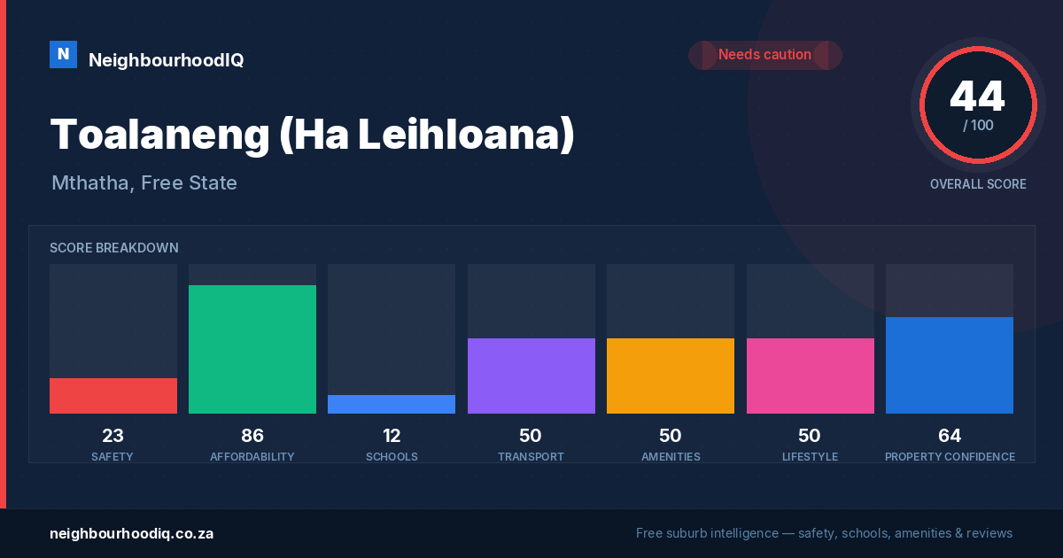 Toalaneng (Ha Leihloana) report card