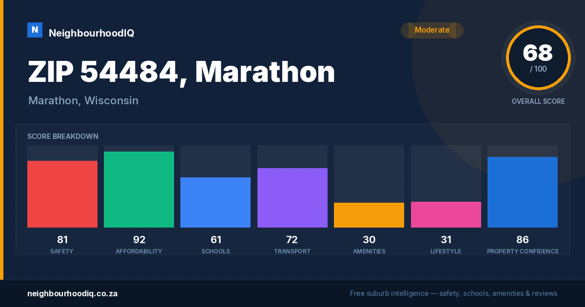 ZIP 54484, Marathon report card