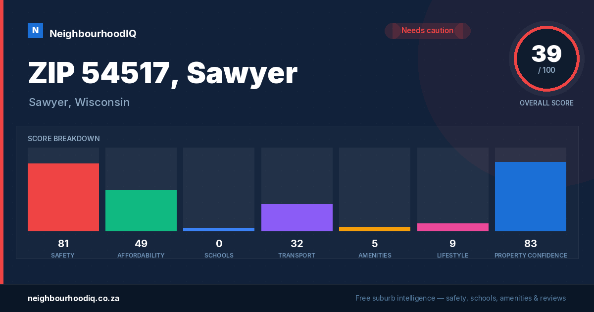 ZIP 54517, Sawyer report card