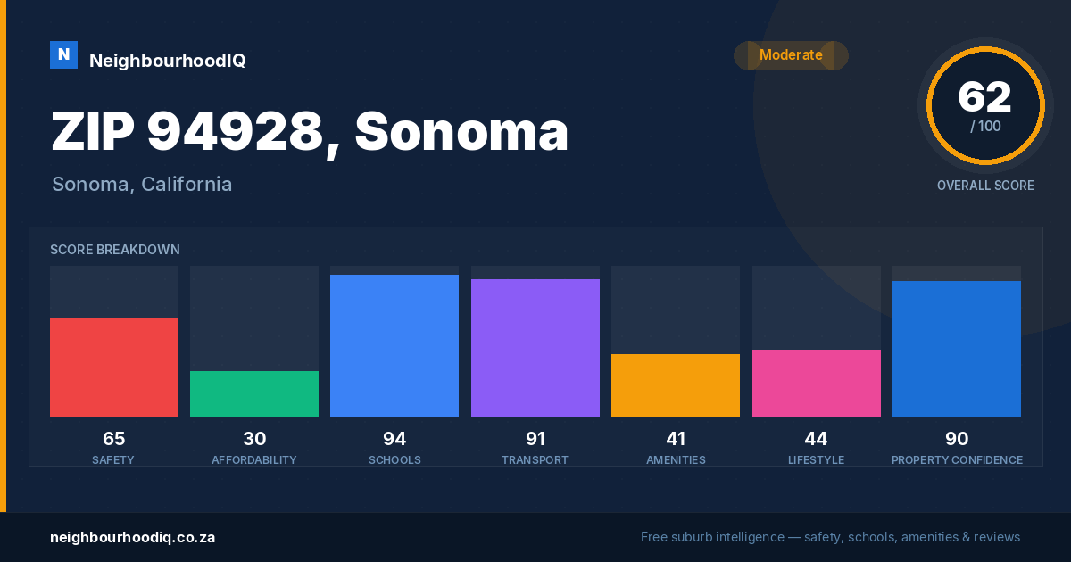ZIP 94928, Sonoma report card