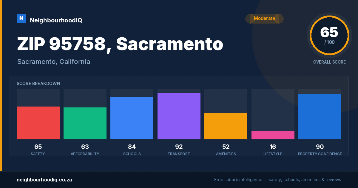 ZIP 95758, Sacramento report card